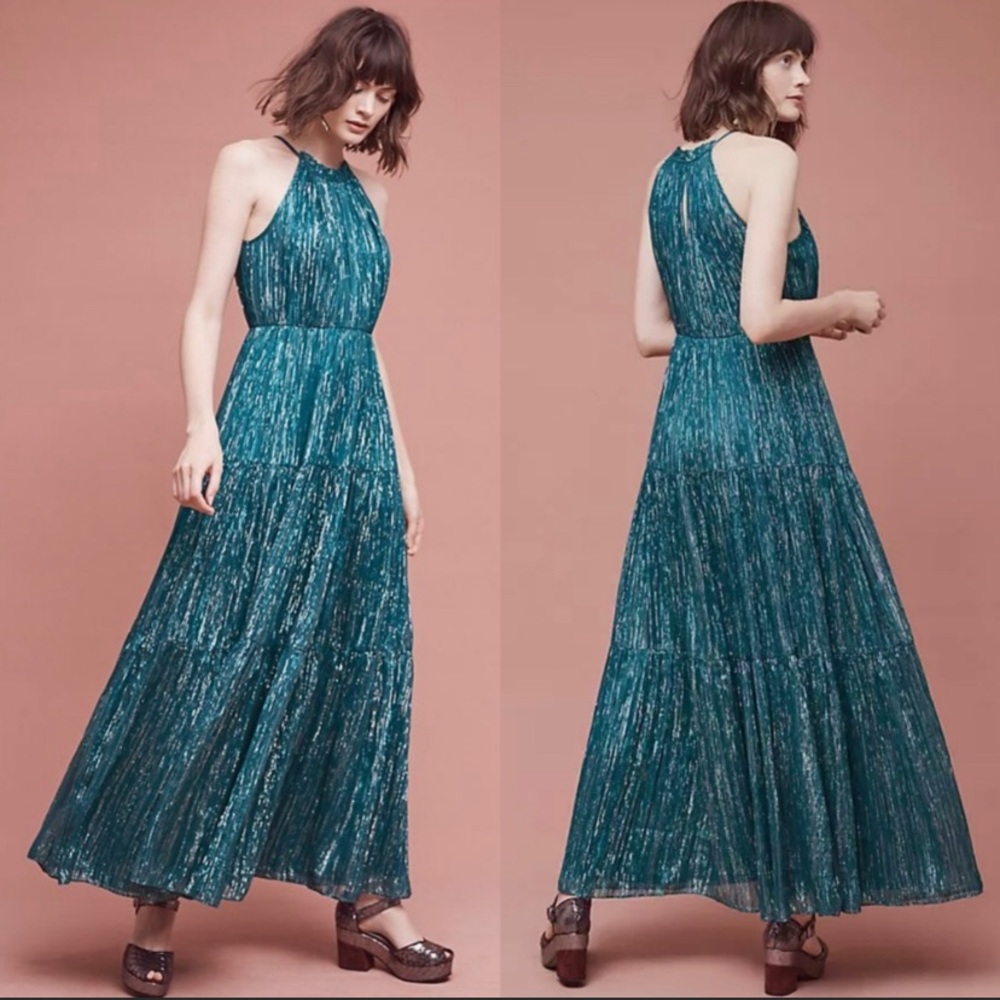 Anthropologie Celestial Halter Maxi Dress Medium